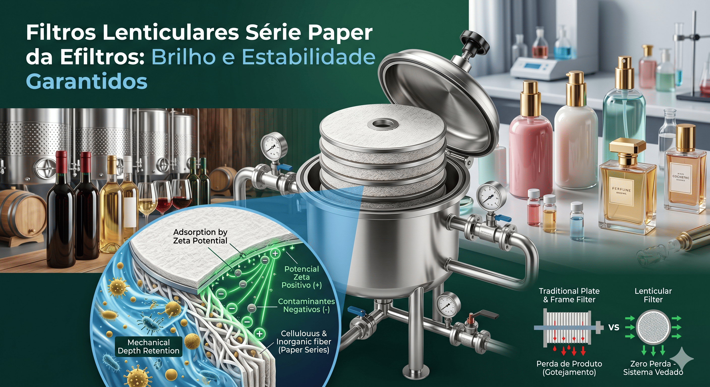 A Engenharia dos Filtros Lenticulares: Maximizando o Rendimento Óptico e a Retenção Biológica em Bebidas e Cosméticos