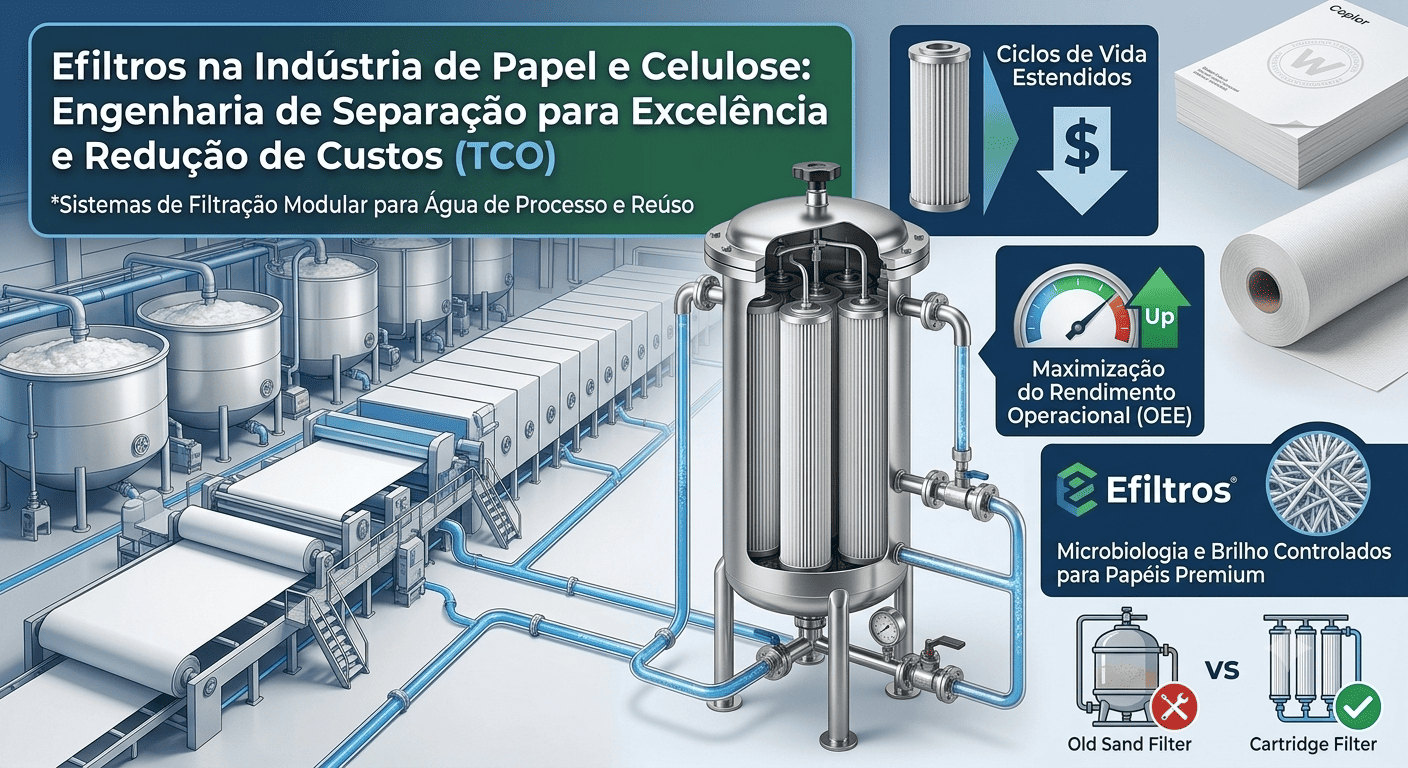 Filtração de Alta Performance na Indústria de Papel e Celulose: O Caminho para a Eficiência Hidráulica e Redução do TCO