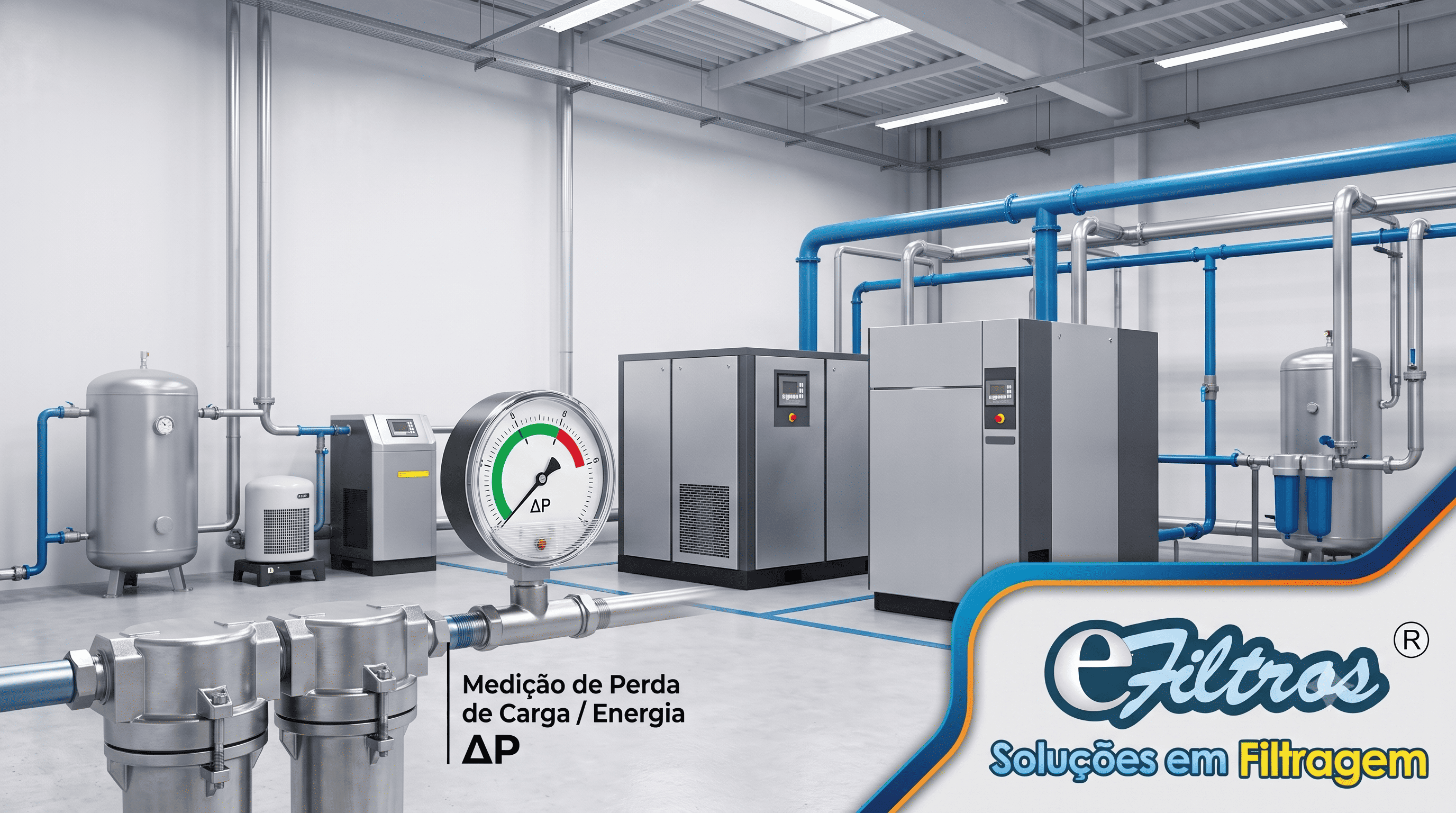 Como a Queda de Pressão no Ar Comprimido Pode Estar Desperdiçando até 20% da Energia da Sua Planta